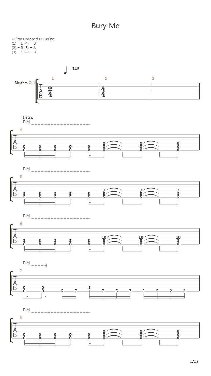 Bury Me吉他谱