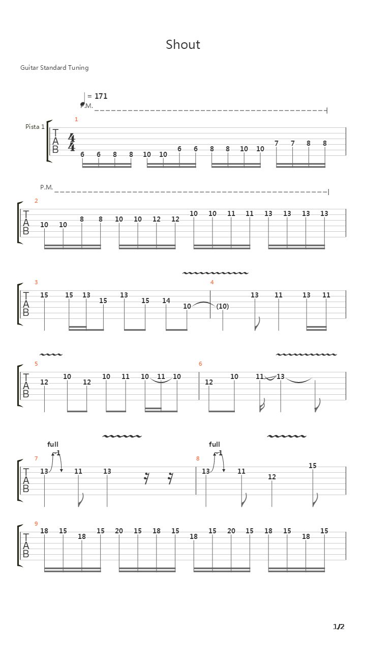 Shout Guitar Solo吉他谱