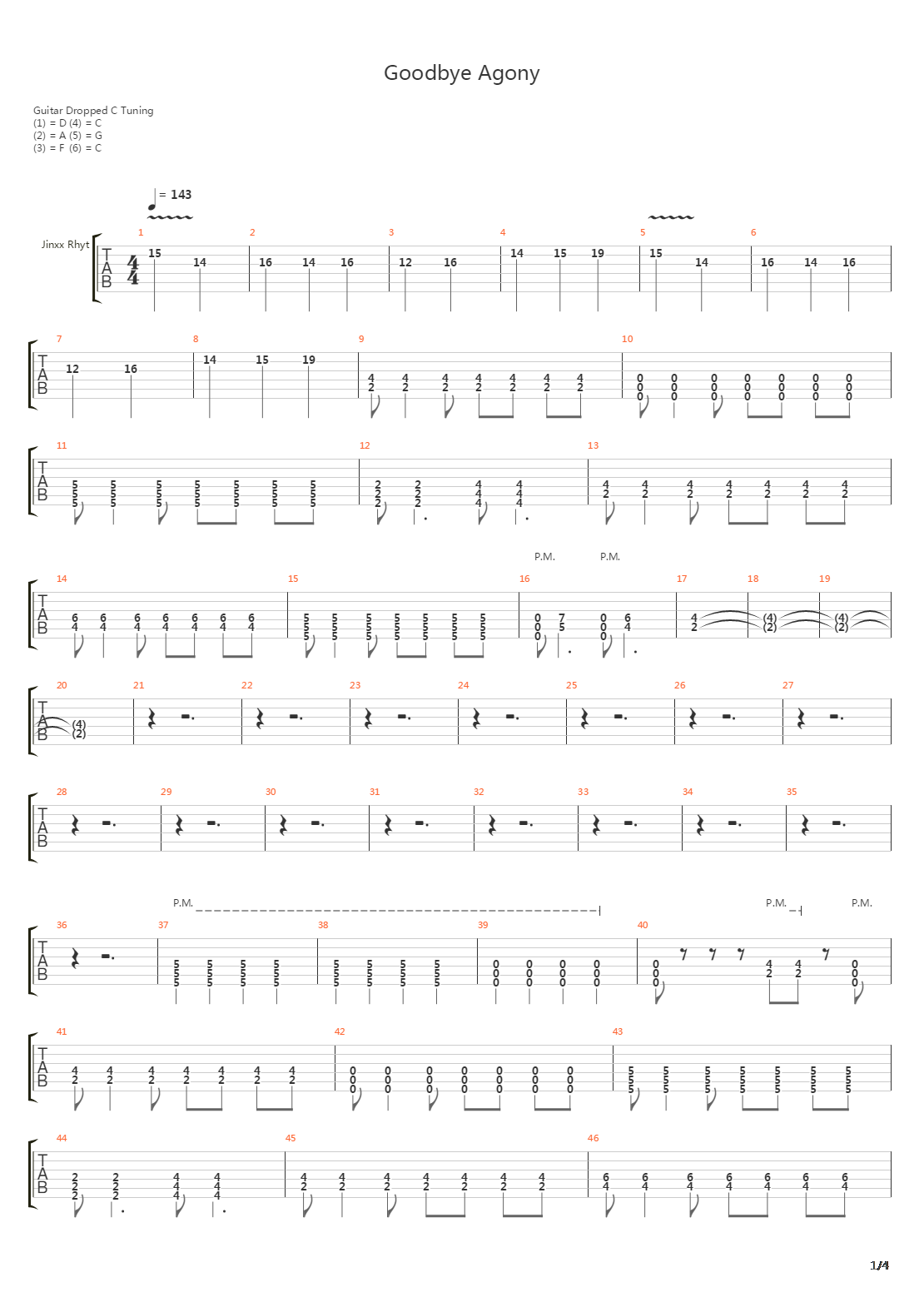 Goodbye Agony吉他谱