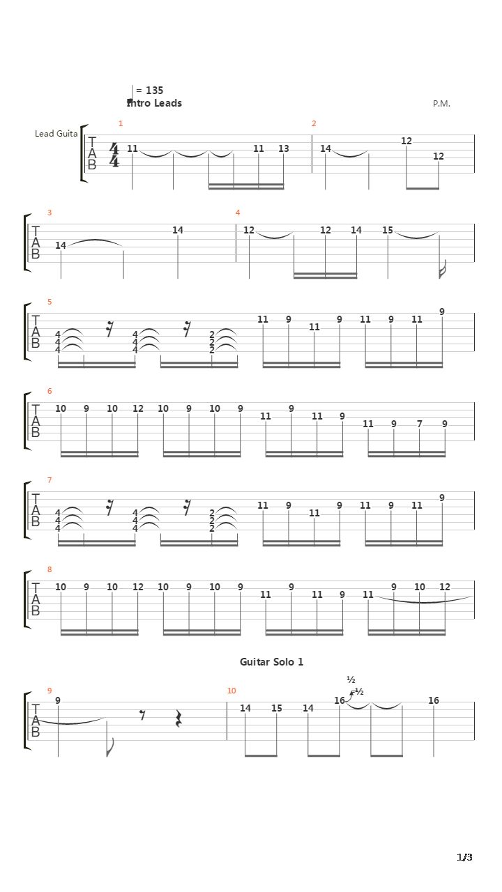 In The End (Leads)吉他谱