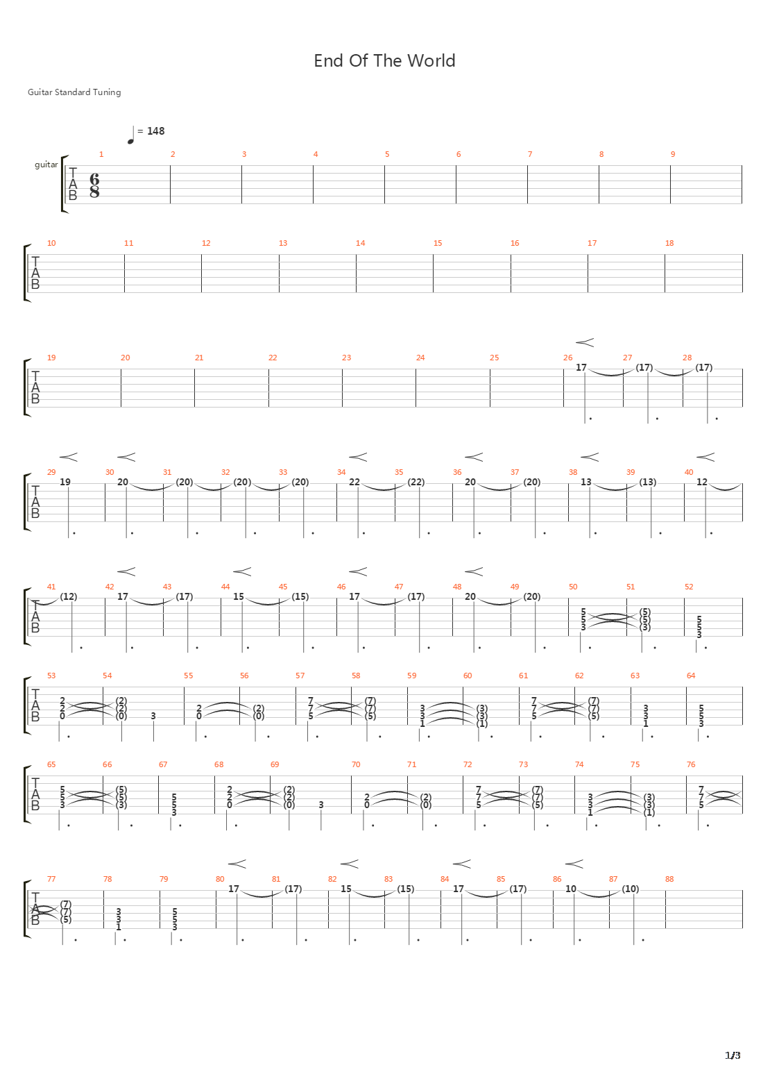 End Of The World吉他谱