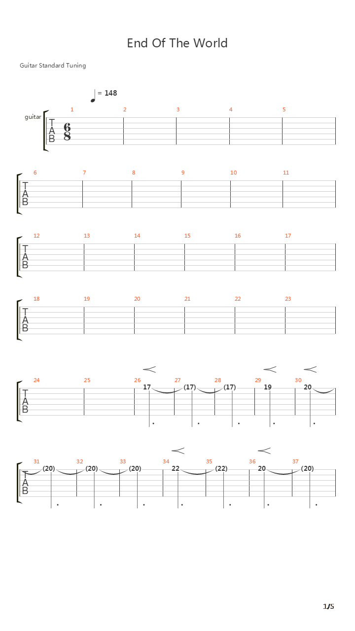 End Of The World吉他谱