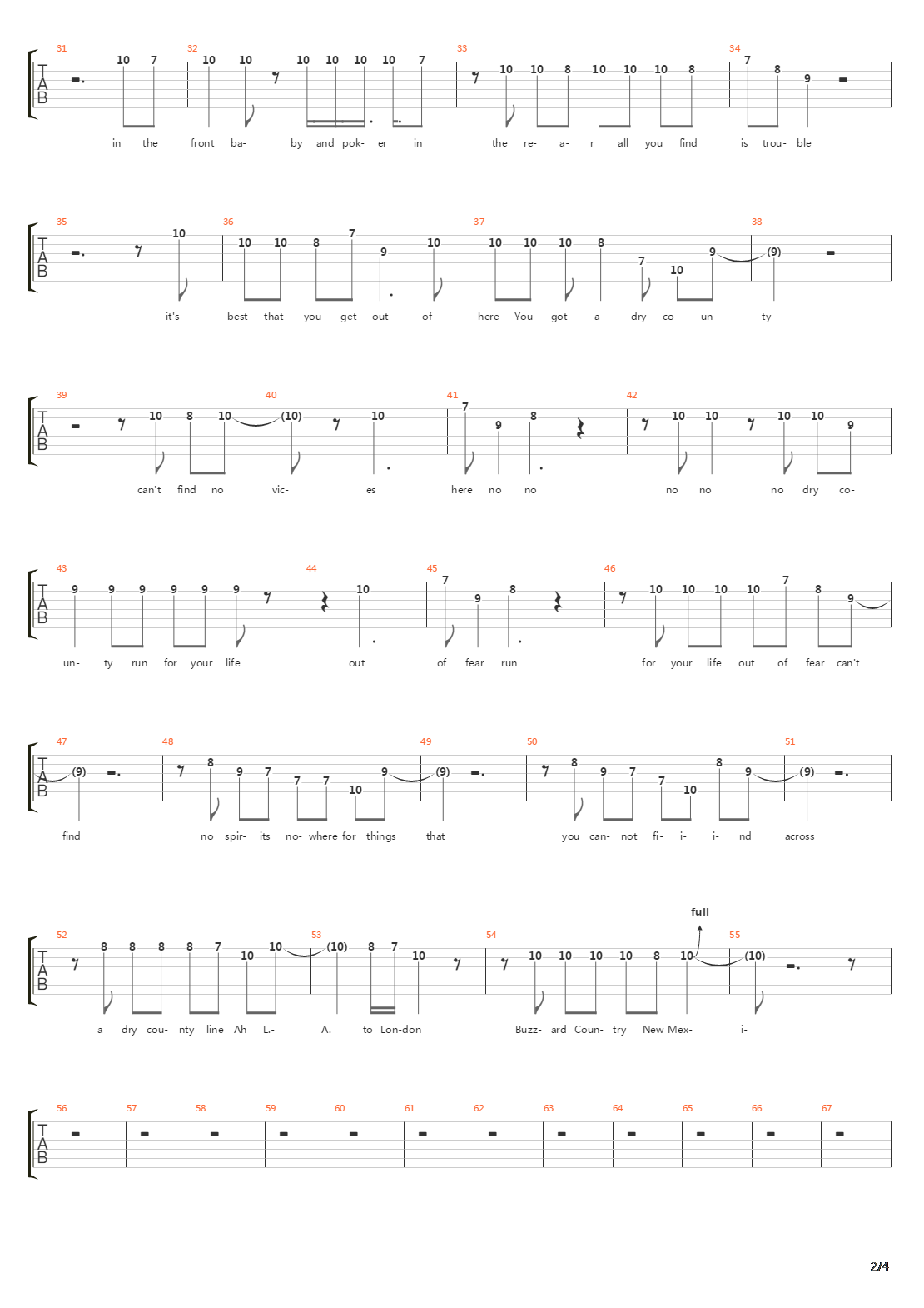 Dry County吉他谱