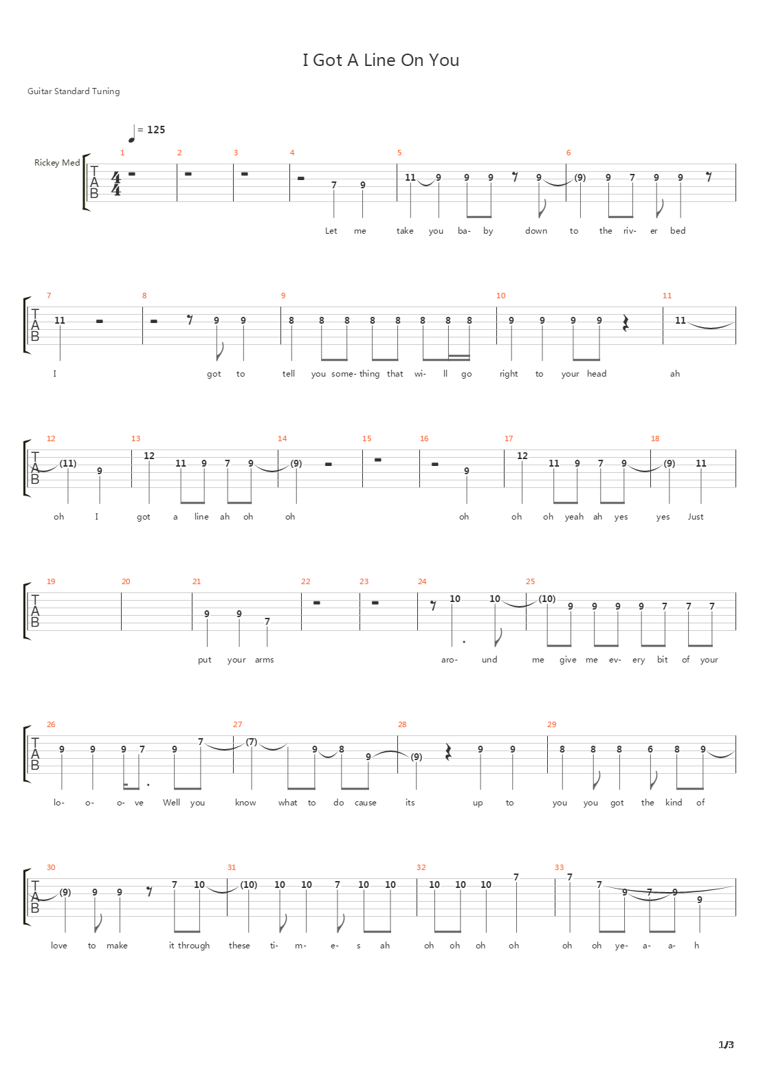 I Got A Line On You吉他谱