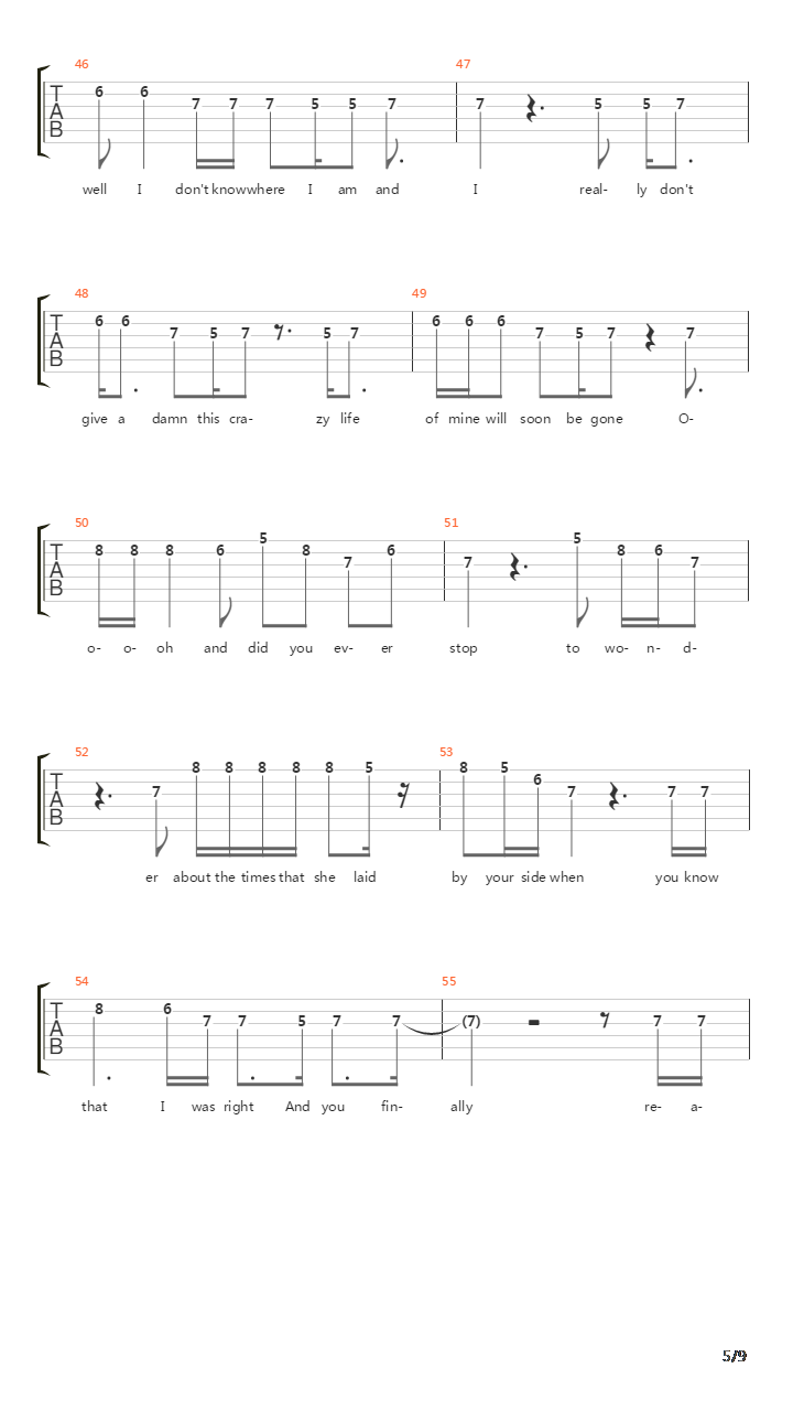 Left Turn On A Red Light吉他谱
