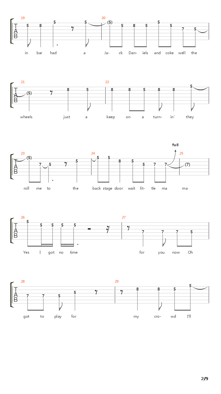 On The Run吉他谱