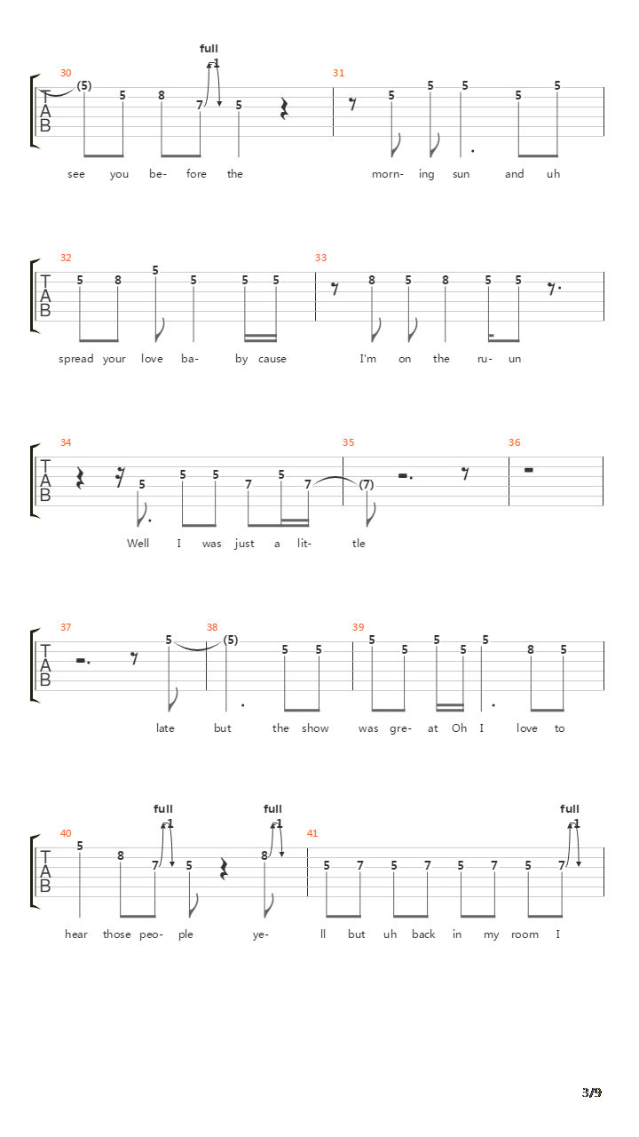 On The Run吉他谱