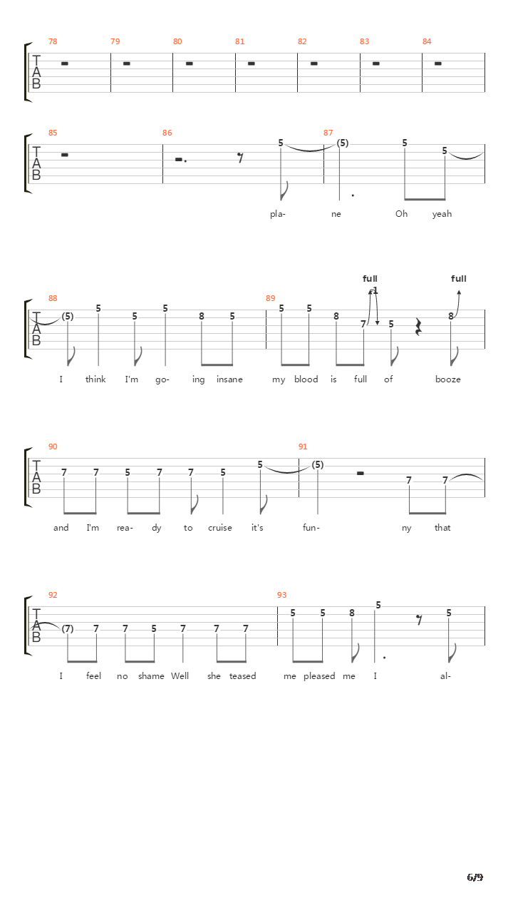 On The Run吉他谱
