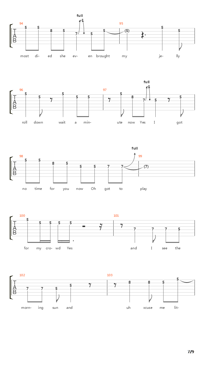 On The Run吉他谱
