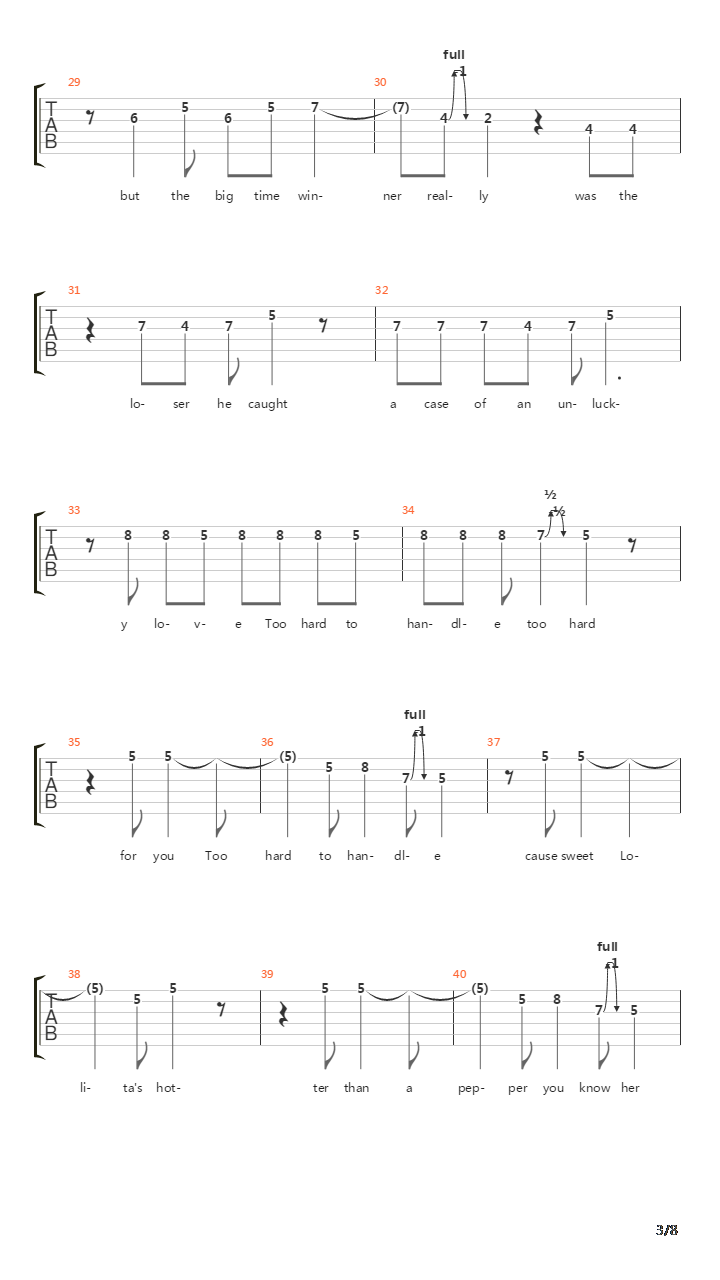 Too Hard To Handle吉他谱