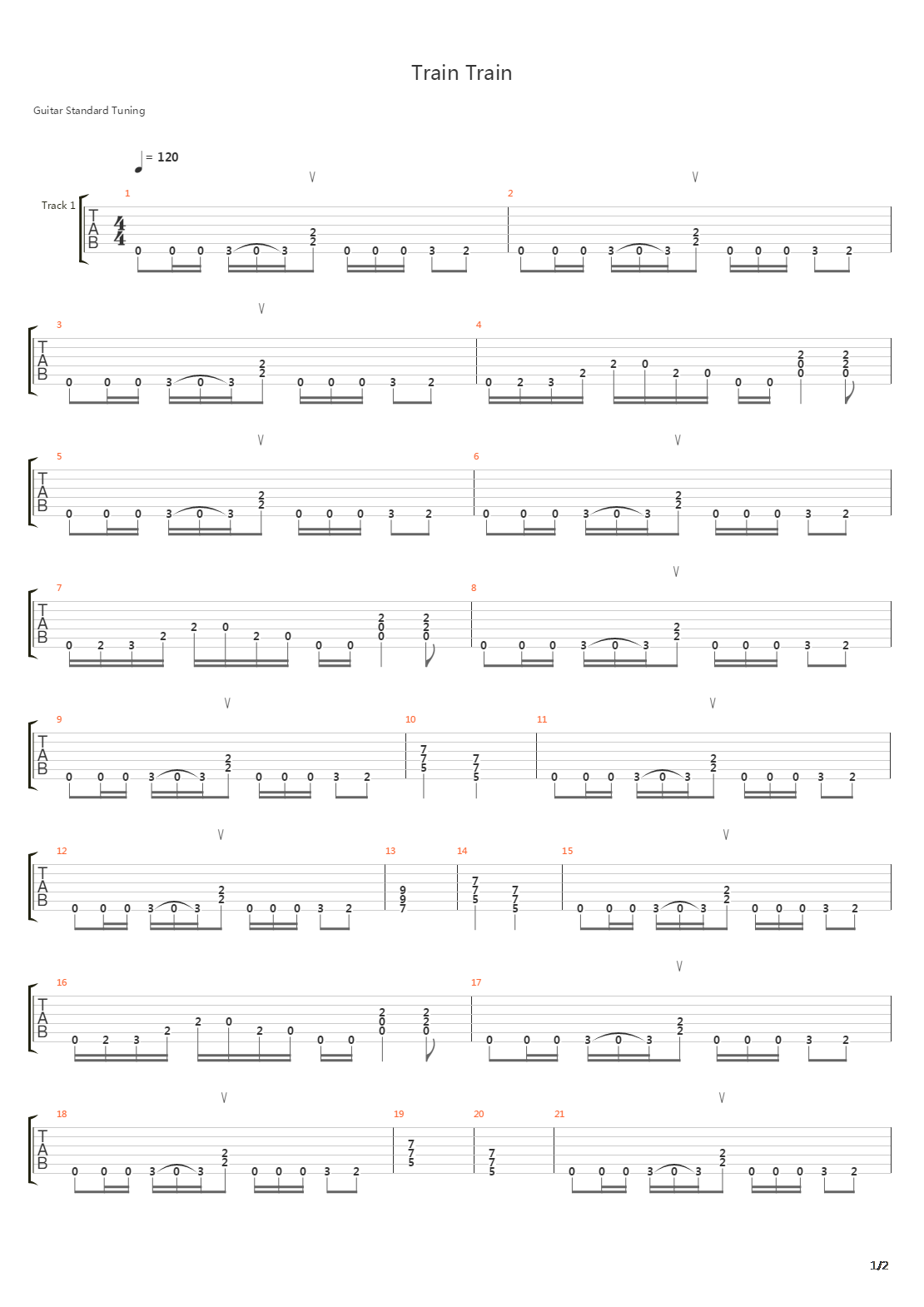 Train Train吉他谱