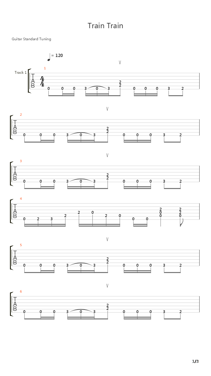 Train Train吉他谱