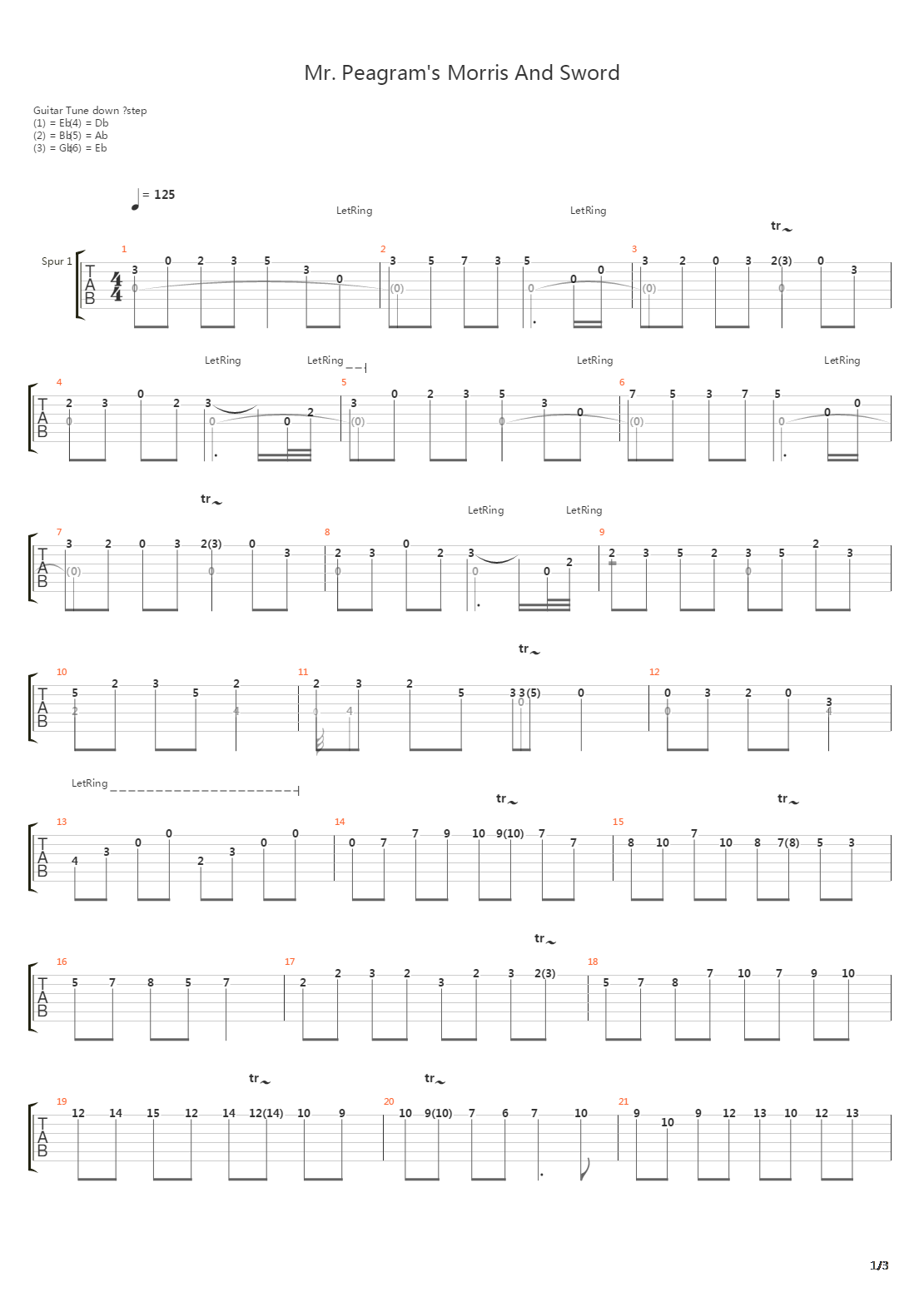 Mr Peagrams Morris And Sword吉他谱