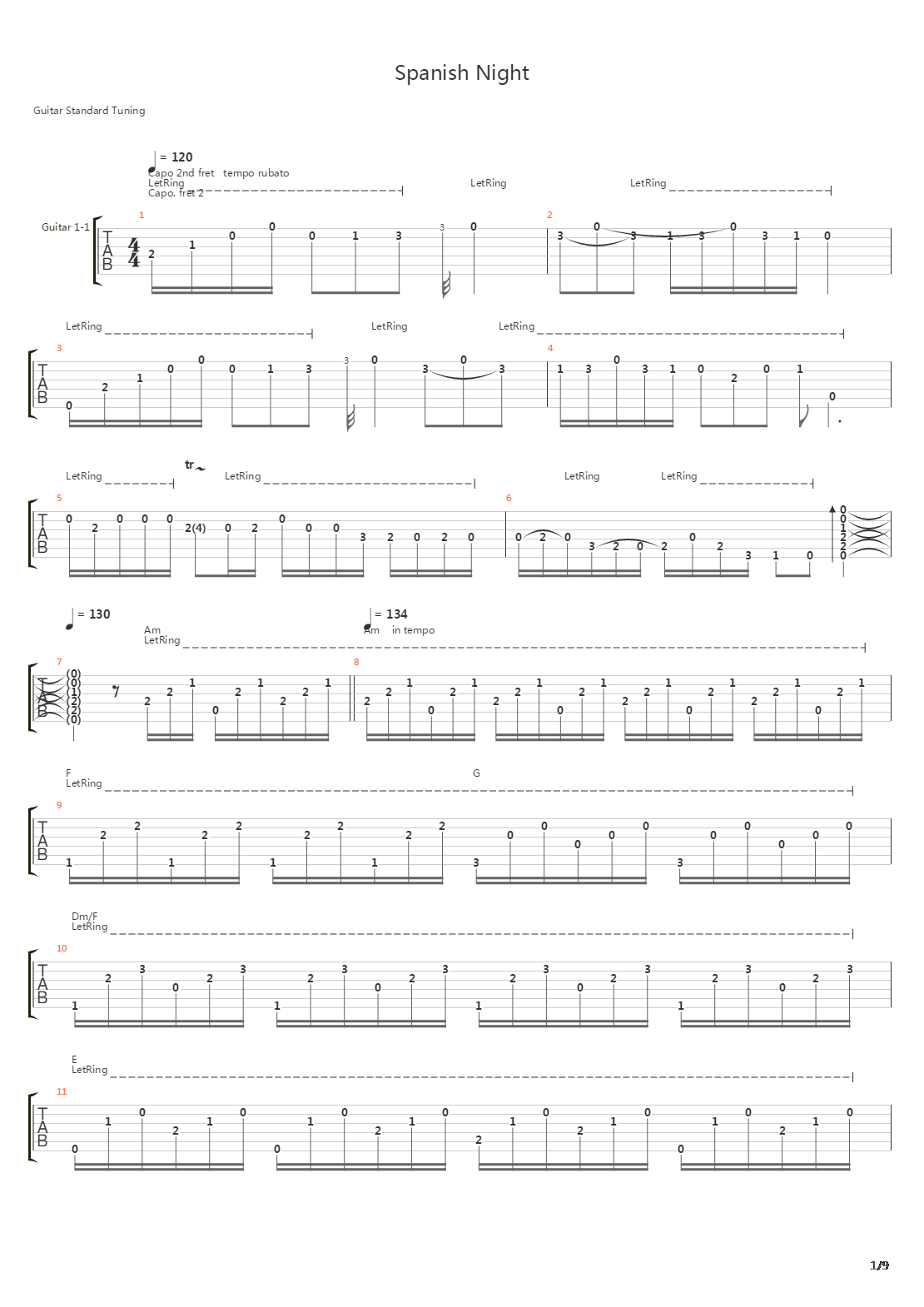 Spanish Night吉他谱