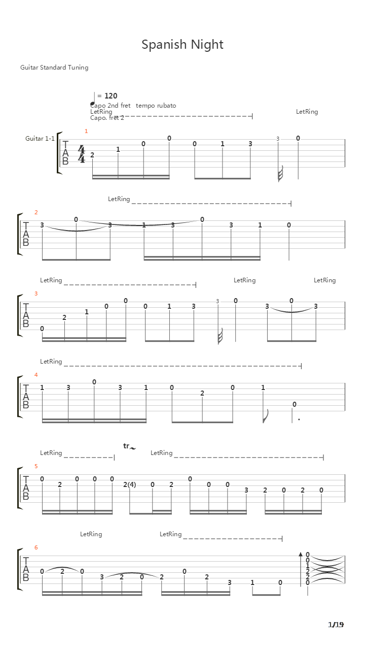 Spanish Night吉他谱