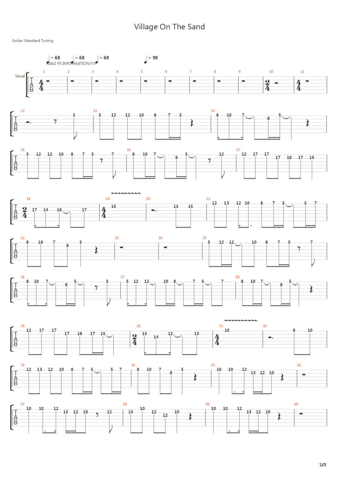 Village On The Sand吉他谱