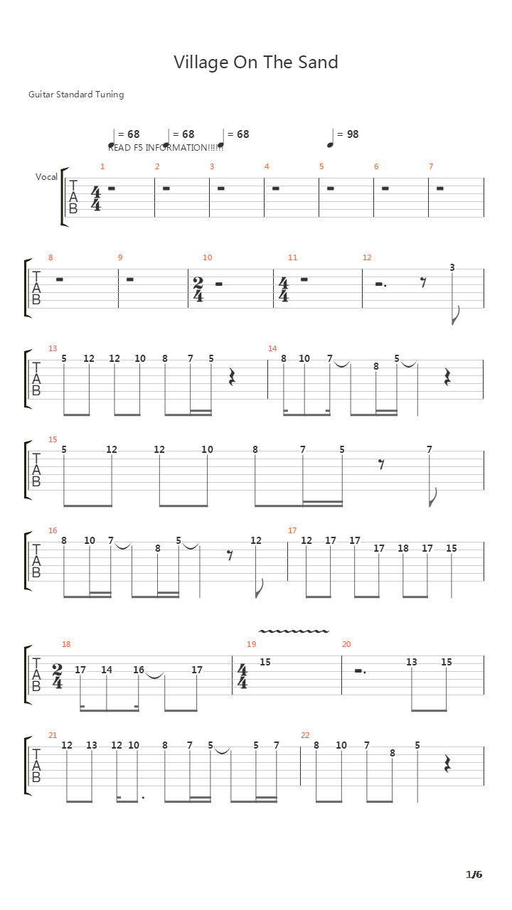 Village On The Sand吉他谱