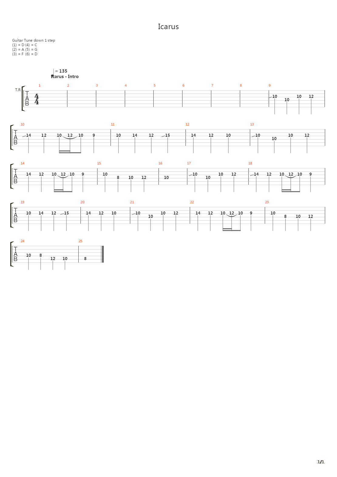 Icarus吉他谱