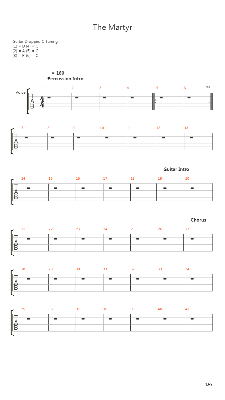 The Martyr吉他谱