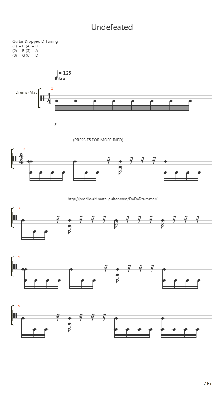 Undefeated吉他谱