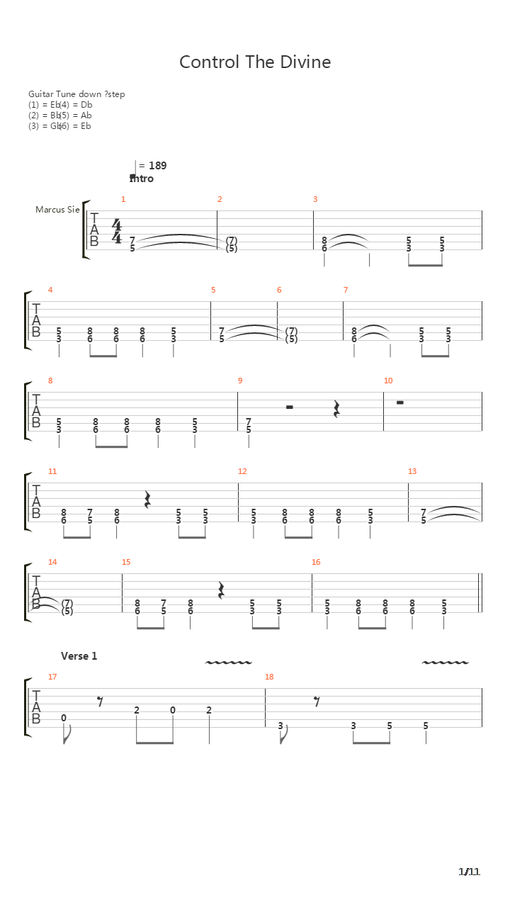 Control The Divine吉他谱