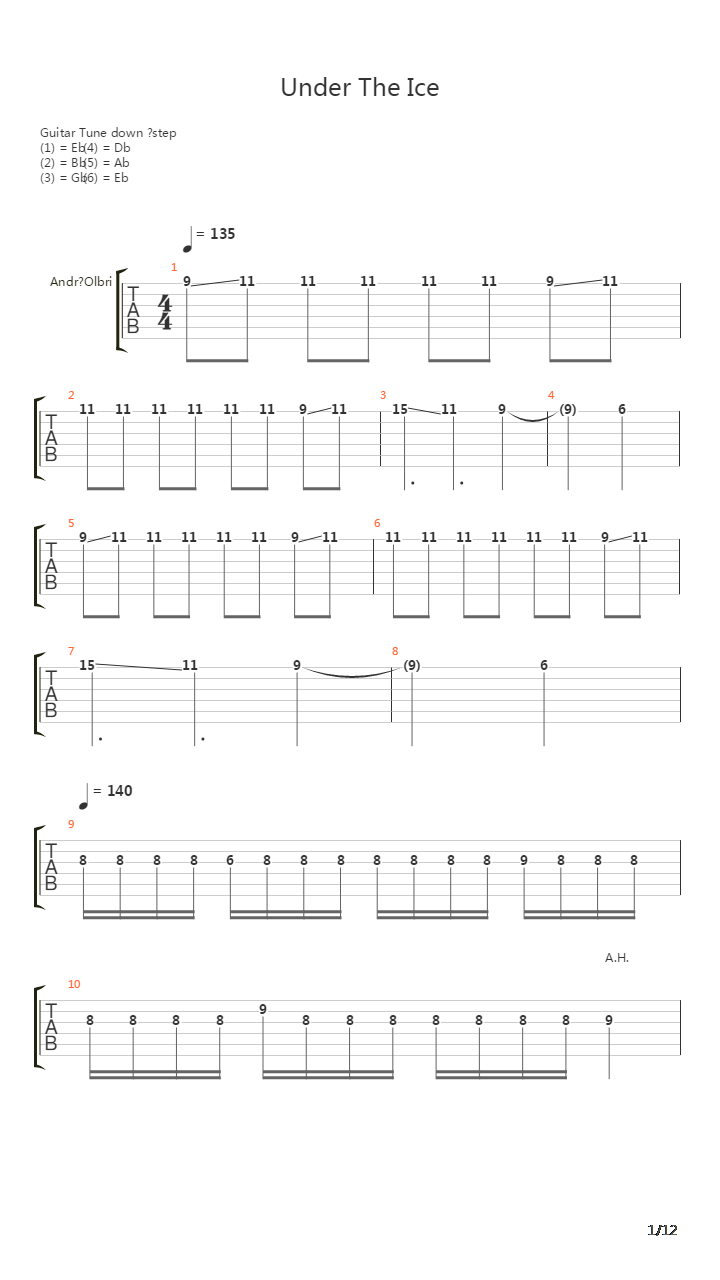 Under The Ice吉他谱