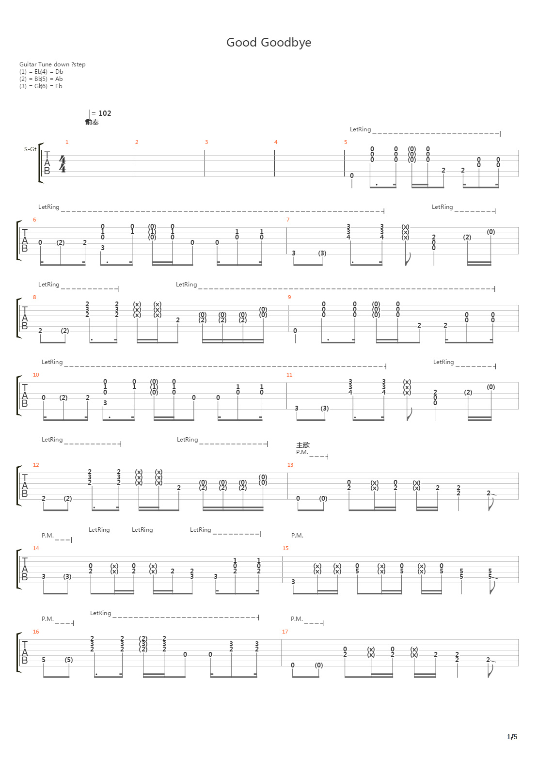 Good Goodbye吉他谱