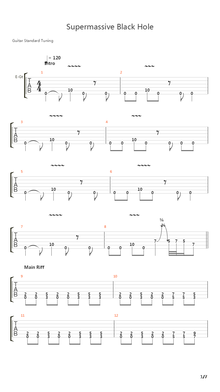 Supermassive Black Hole吉他谱