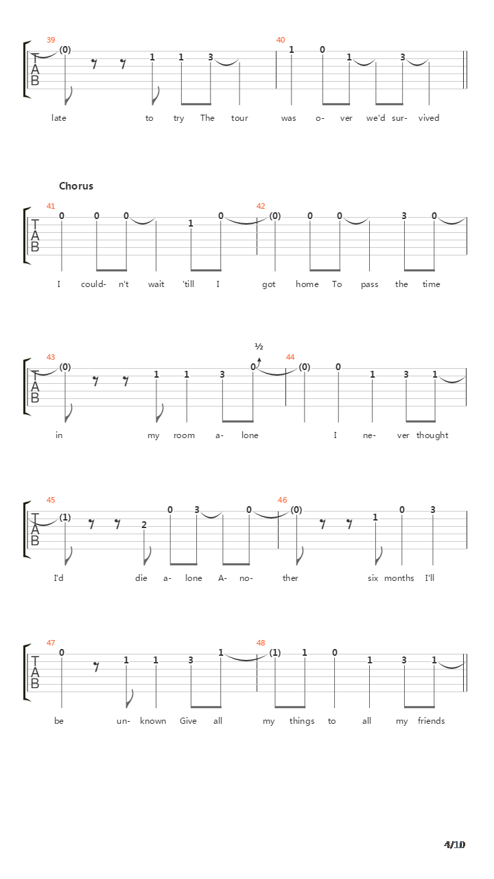 Adam's Song (2nd Version)吉他谱