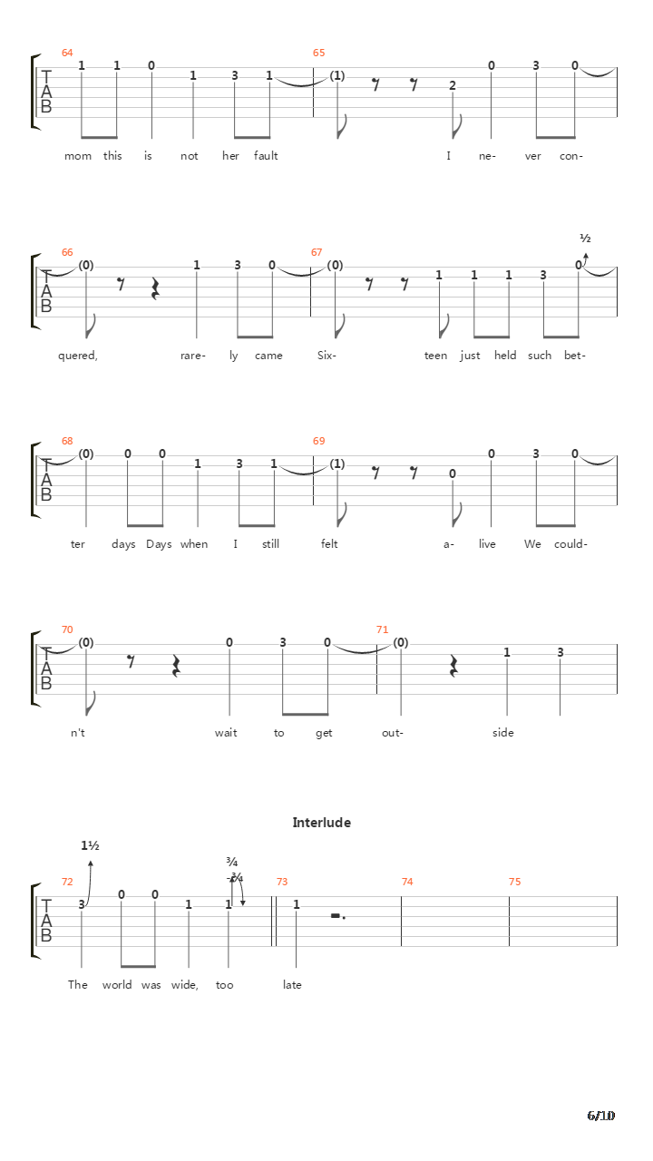 Adam's Song (2nd Version)吉他谱