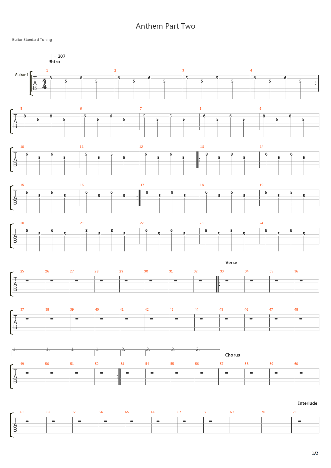 Anthem Part 2吉他谱