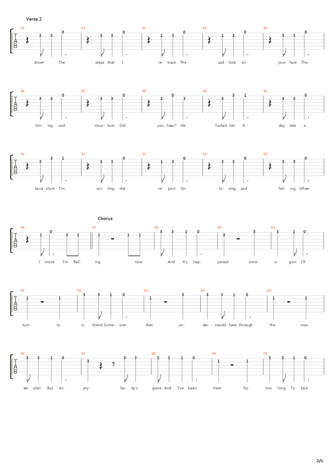 Dammit吉他谱