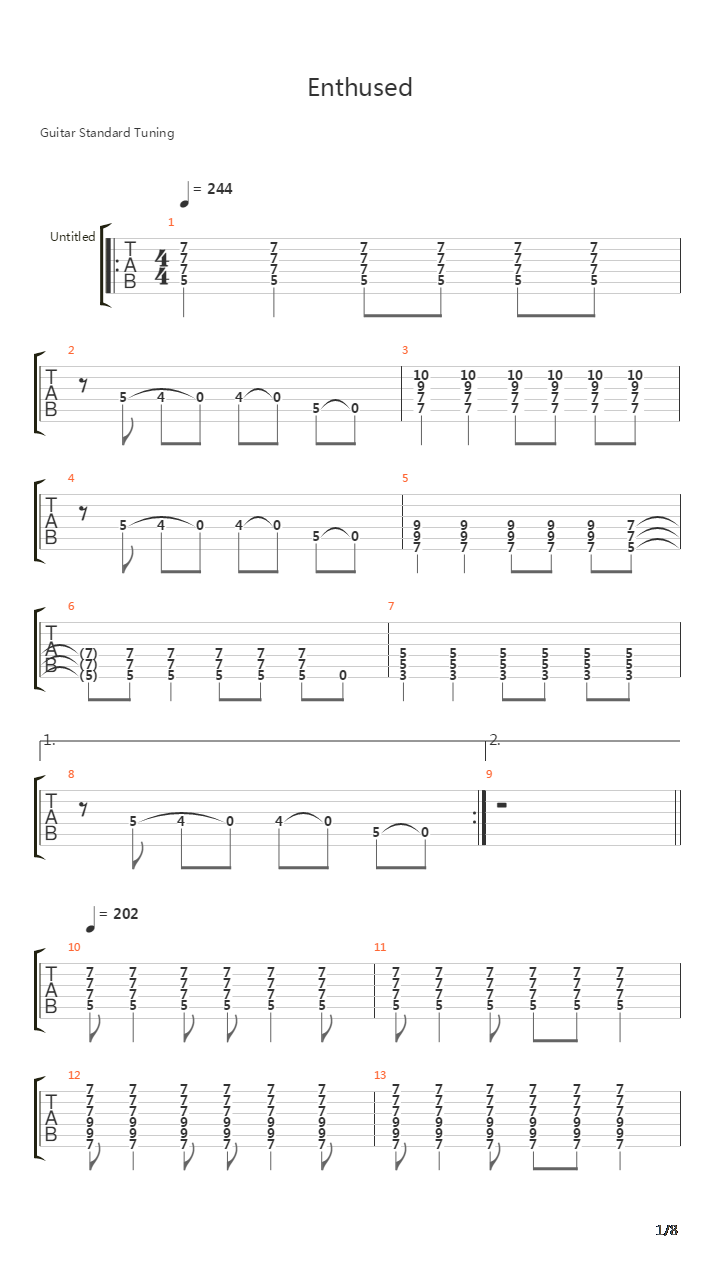 Enthused吉他谱