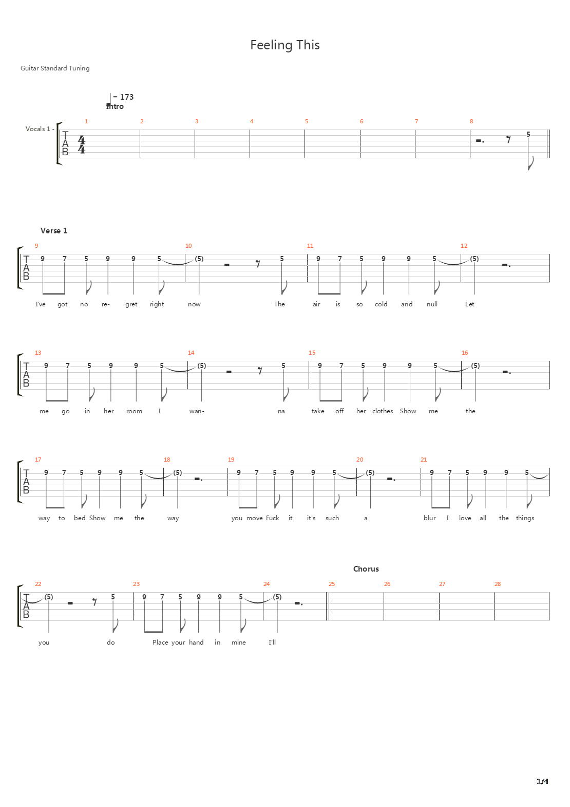Feeling This (Standard Tuning)吉他谱