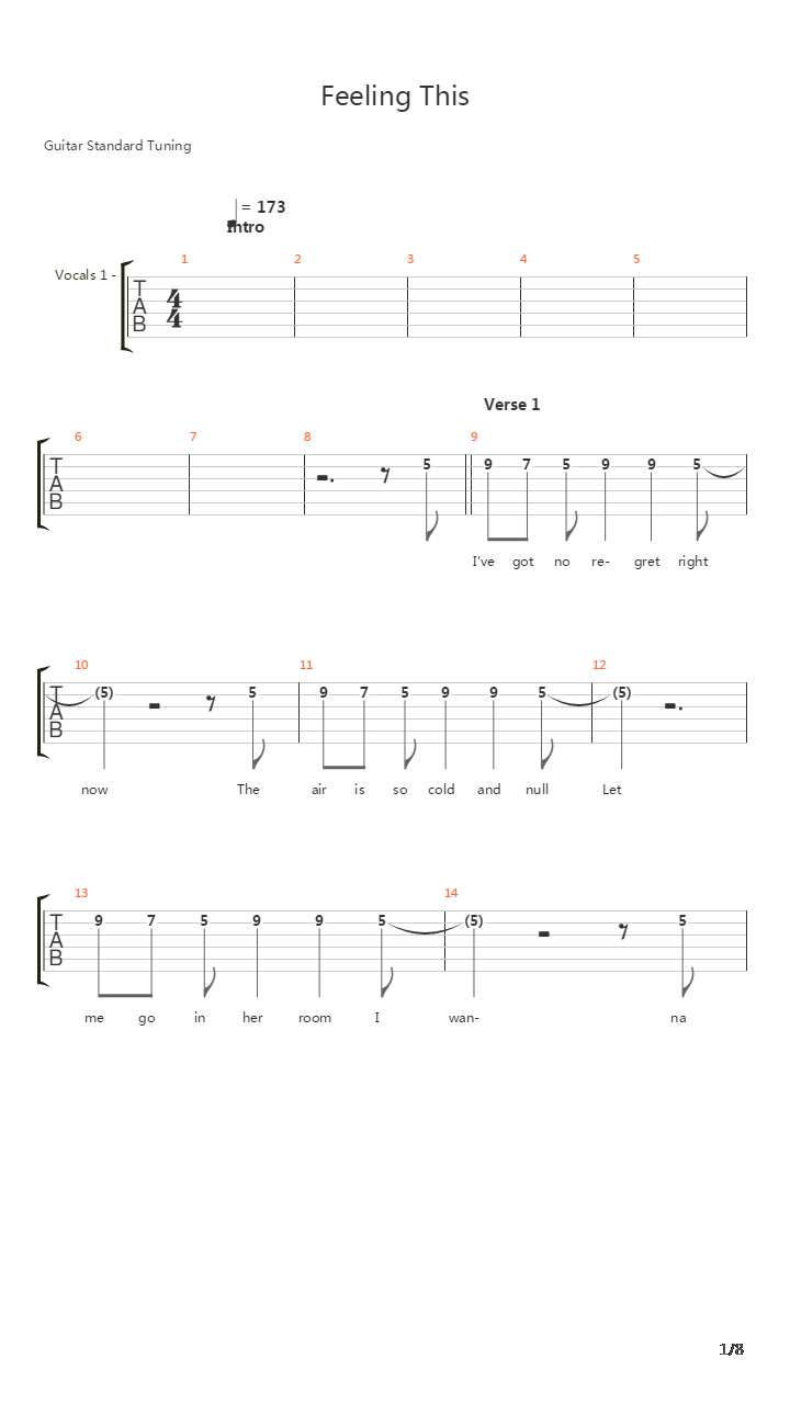 Feeling This (Standard Tuning)吉他谱