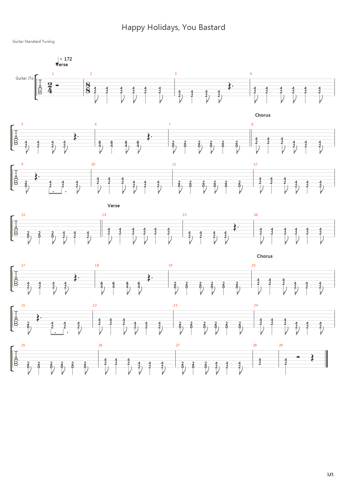 Happy Holidays, You Bastard吉他谱