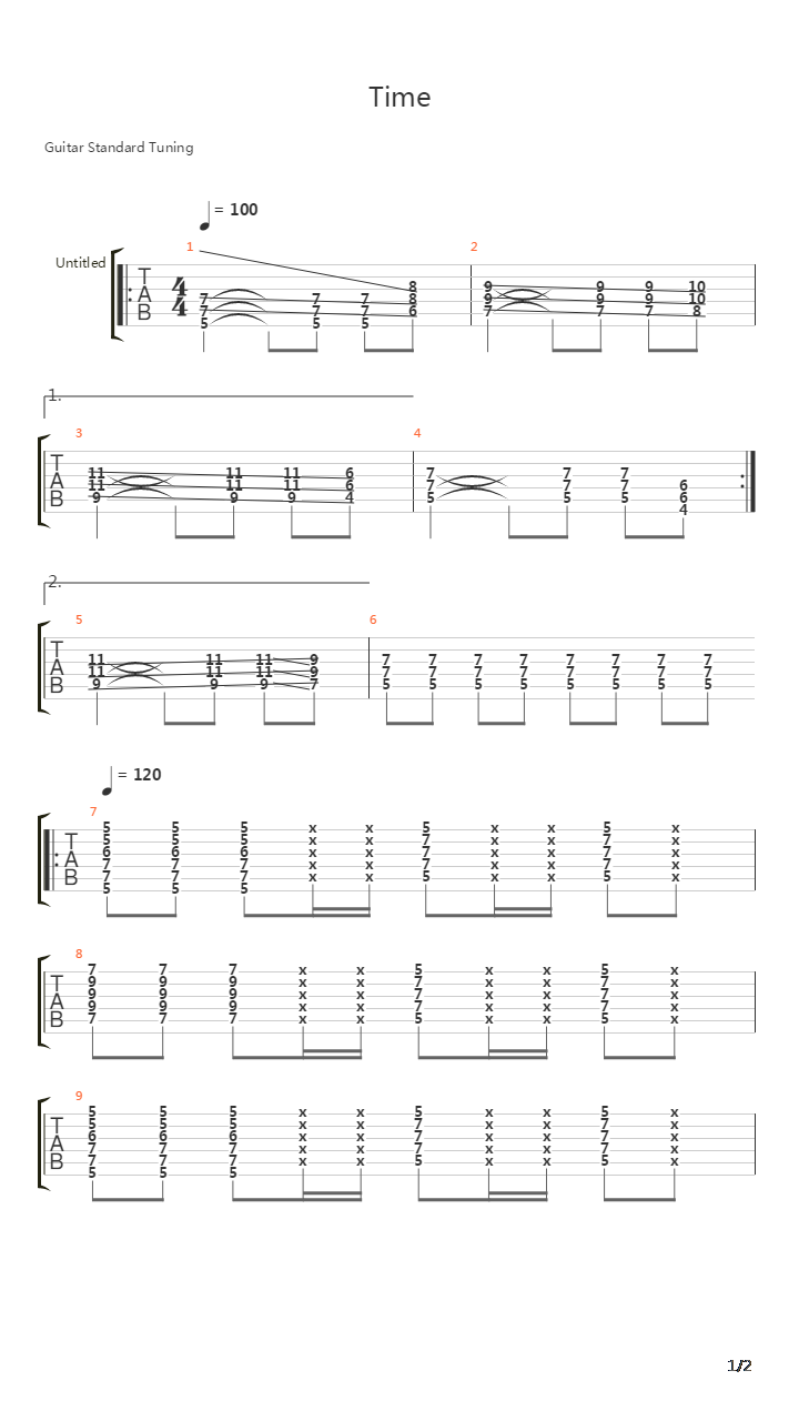 Time吉他谱