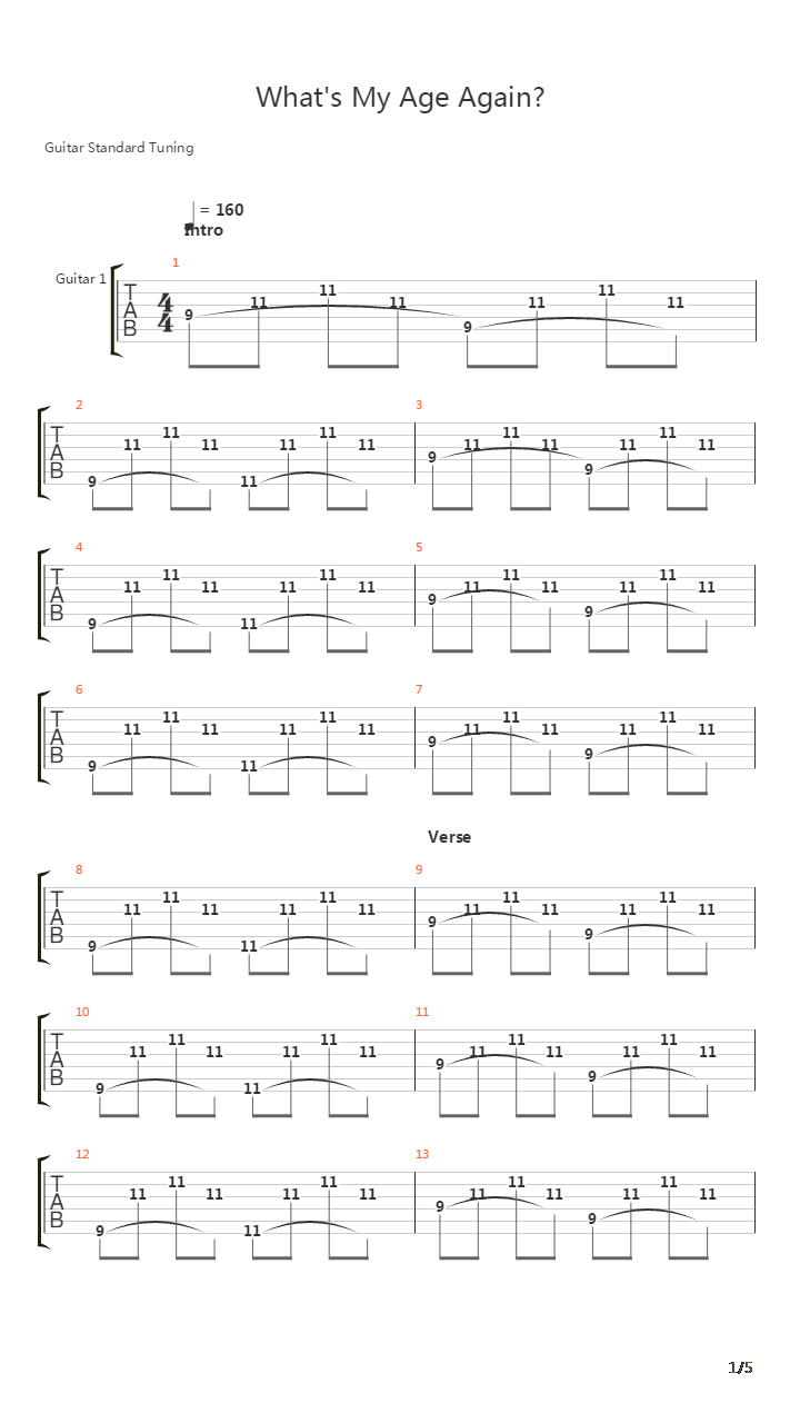 What's My Age Again吉他谱