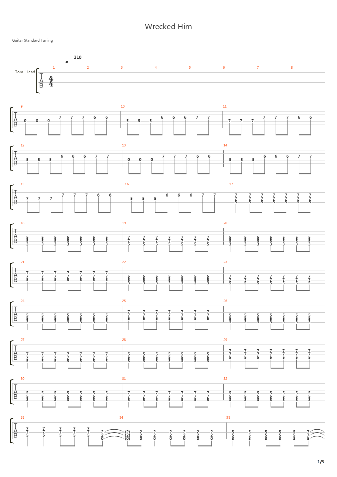Wrecked Him吉他谱