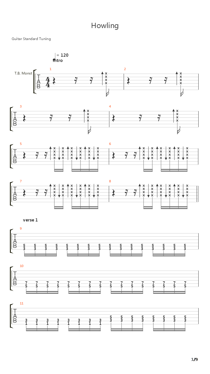 Howling吉他谱