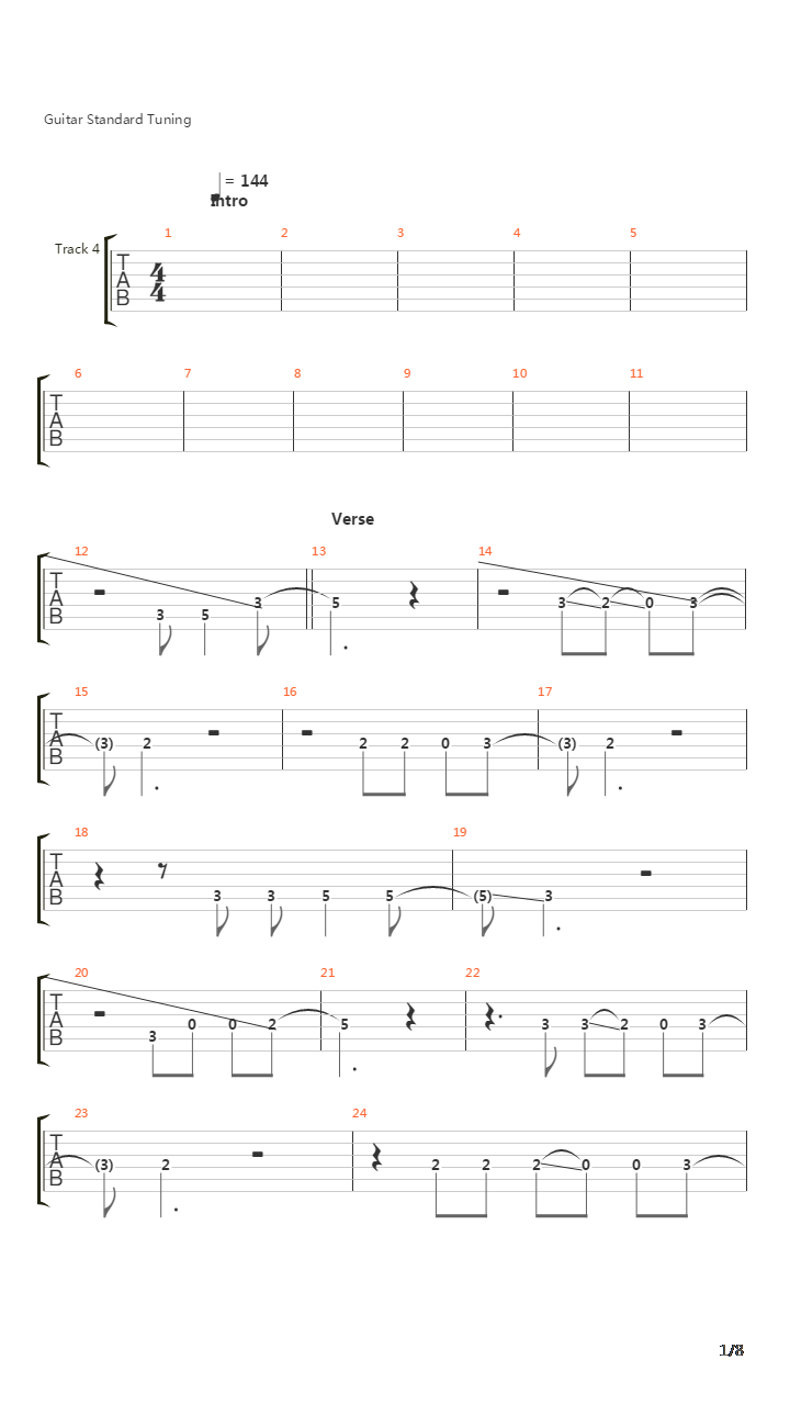 On吉他谱