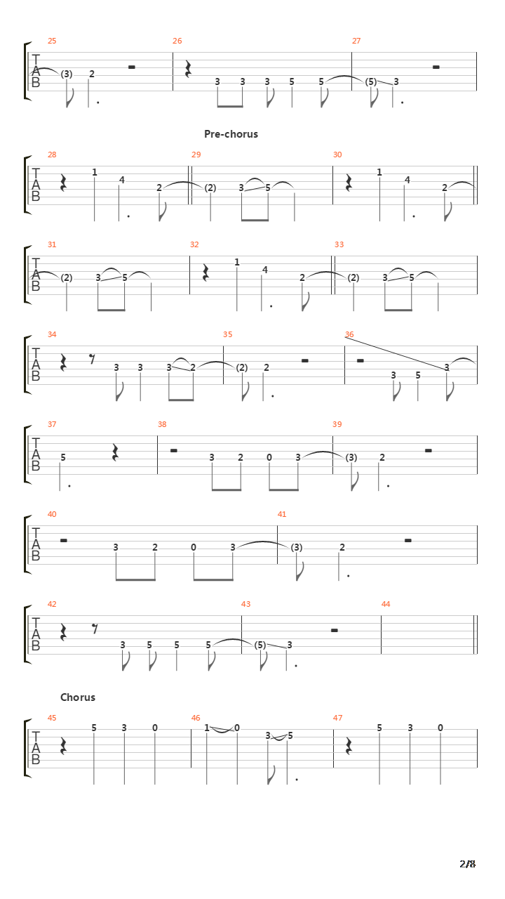 On吉他谱