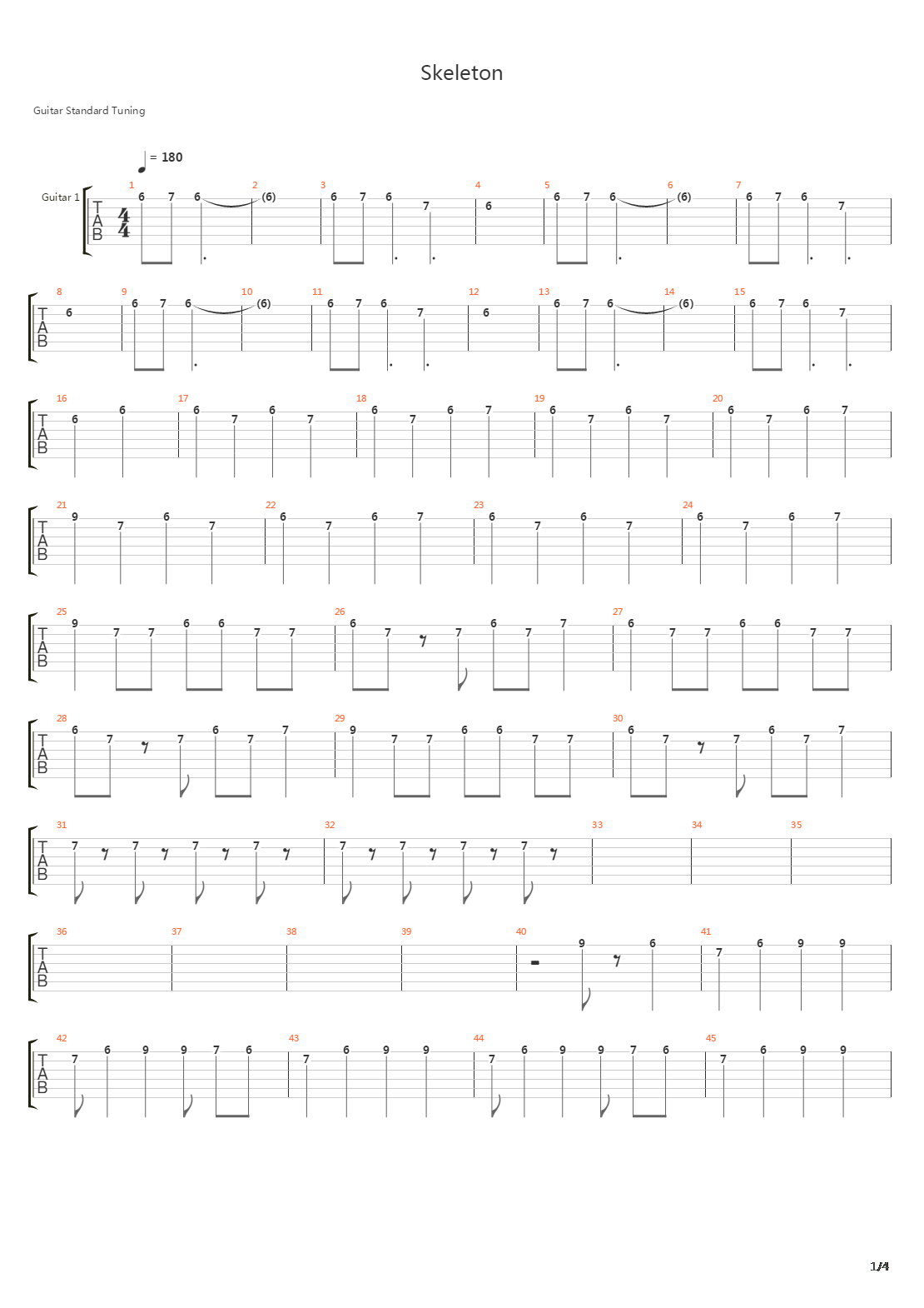 Skeleton吉他谱