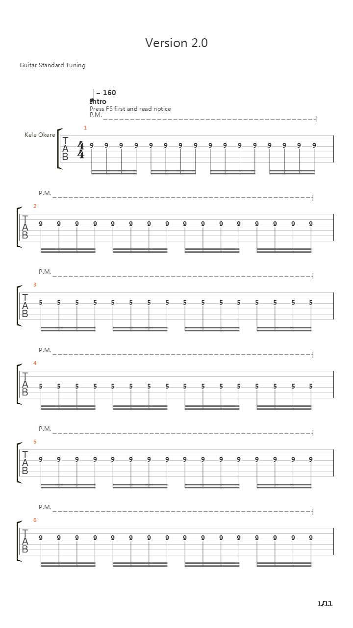 Version 20吉他谱