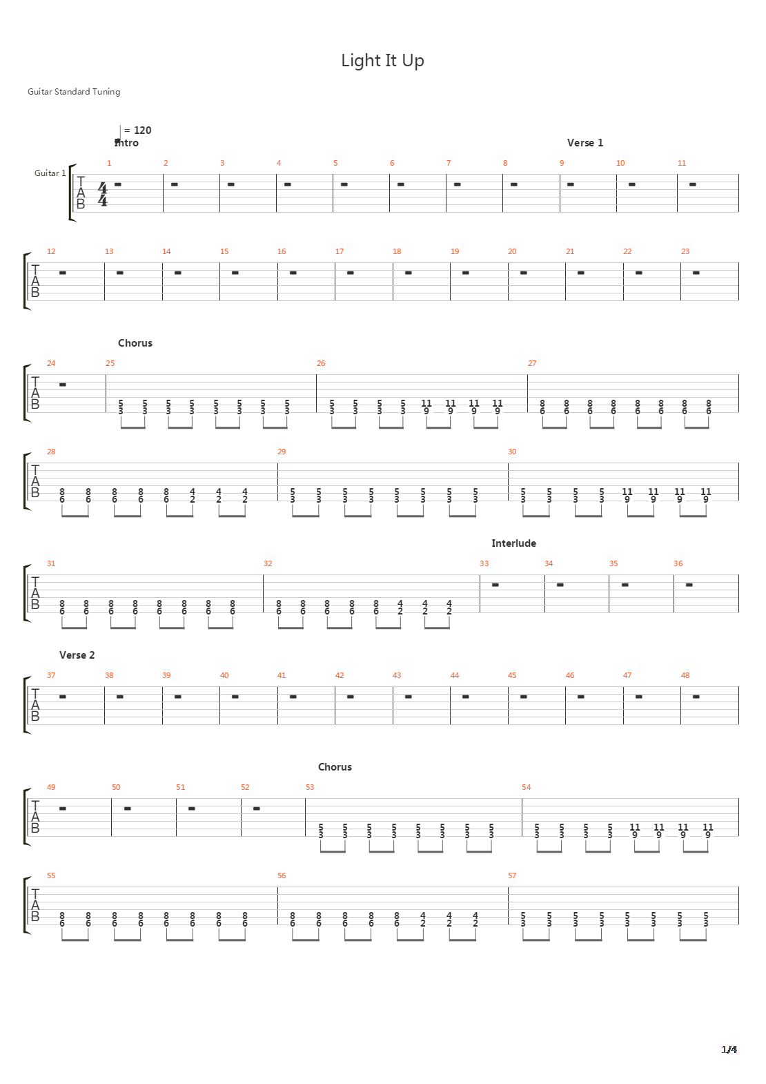 Light It Up吉他谱