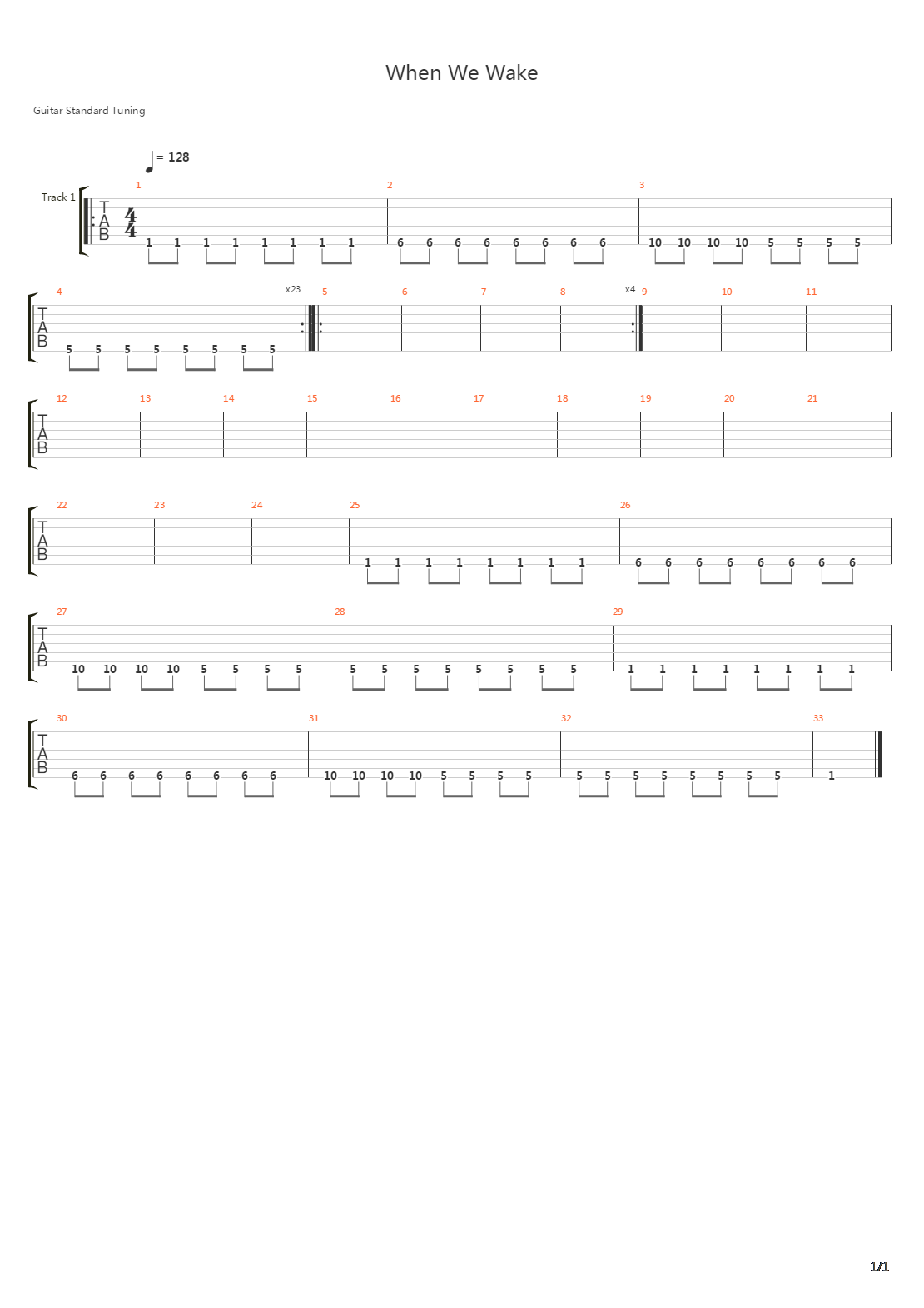 When We Wake吉他谱