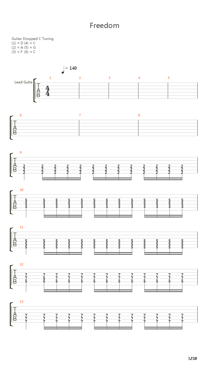 Freedom吉他谱