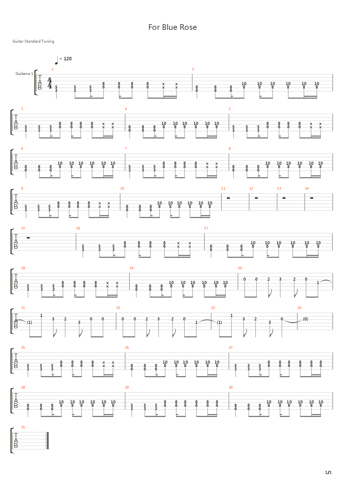 For Blue Rose吉他谱