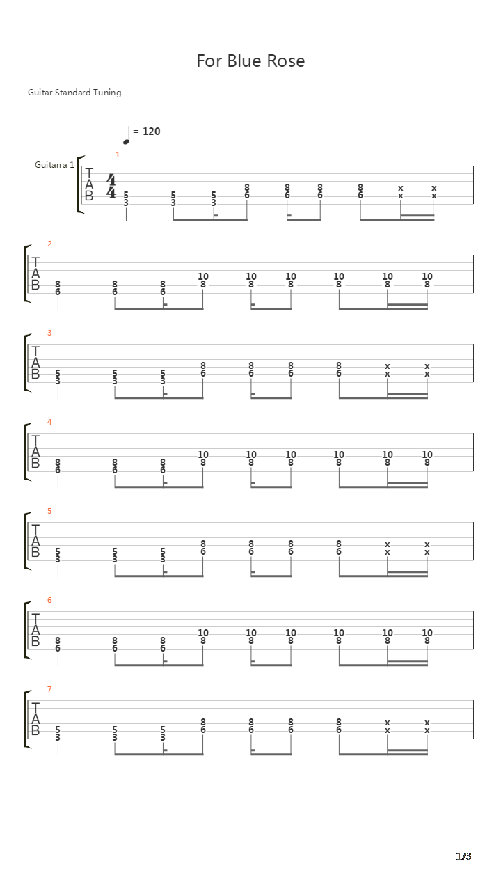 For Blue Rose吉他谱