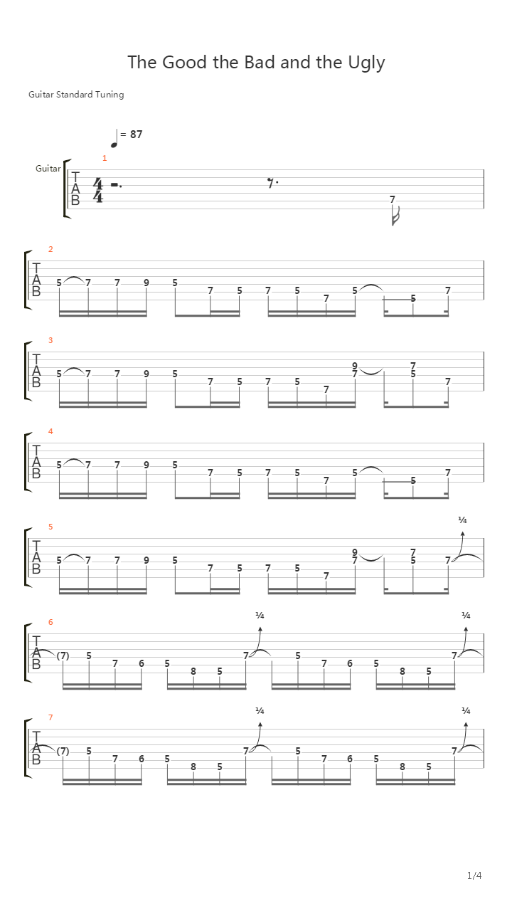 The Good, The Bad And The Ugly吉他谱